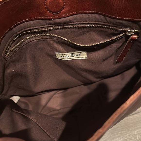 Lucky Brand woven braid brown leather shoulder bag. - Picture 8 of 12